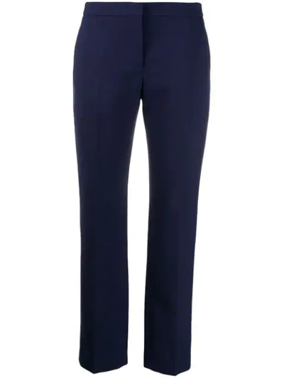 Alexander Mcqueen Stripe Detail Tailored Trousers In Blue