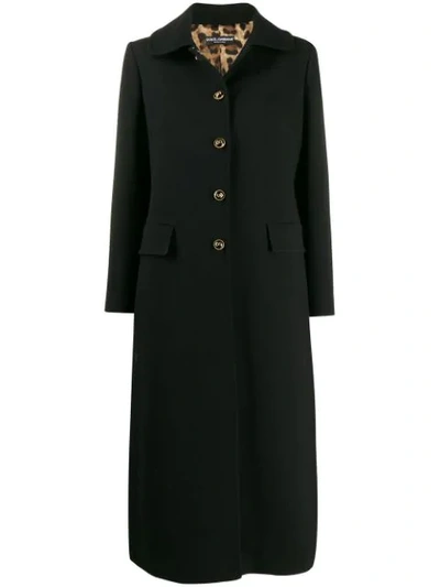 Dolce & Gabbana Single-breasted Midi Coat In Black