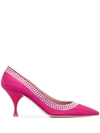 Miu Miu Crystal-embellished Pumps In F0029 Fuchsia