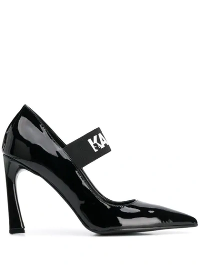 Karl Lagerfeld 'veneto' Pumps Mit Riemen In Black