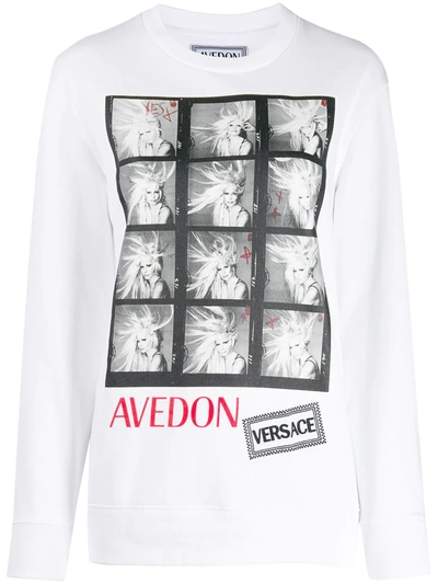 Versace Avedon Photo Print T-shirt In White