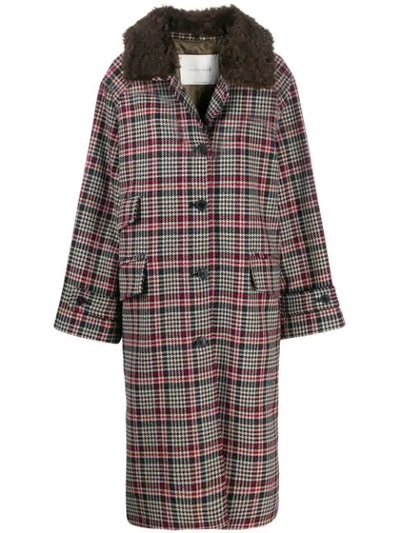 Mackintosh Forfar Checkered Long Coat In Brown