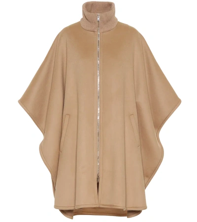 Stella Mccartney Brindabella Wool-felt Turtleneck Cape In Neutrals