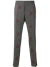 Tommy Hilfiger Embroidered Suit Trousers In Grey