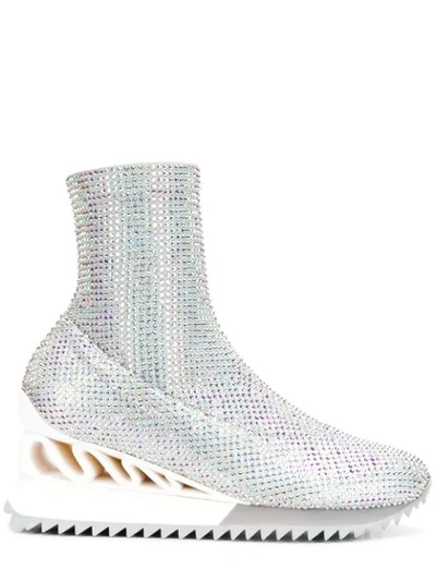 Le Silla Queen Burma Sneaker Boots In Silver