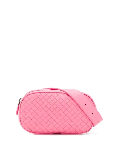 Bottega Veneta Intrecciato Weave Belt Bag In Pink
