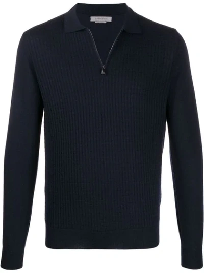 Corneliani Textured-knit Pullover In Blue