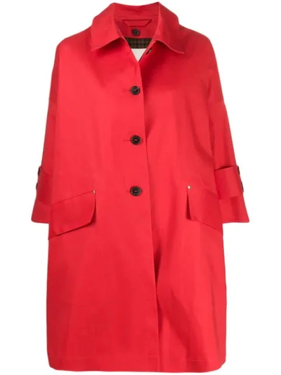 Mackintosh Humbie Short Overcoat In Red