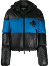 Dsquared2 Cropped Puffer Jacket In Black ,blue