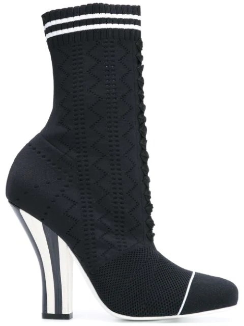 Fendi 105mm Stretch Knit Ankle Boots In Black | ModeSens
