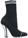 Fendi 105mm Stretch Knit Ankle Boots In Black