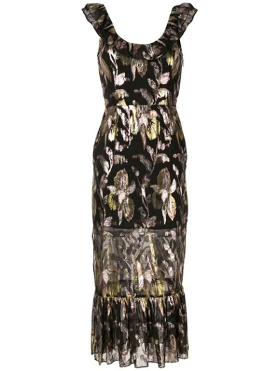 We Are Kindred Harlow Floral Midi Dress In Black