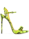 Le Silla Gwen Snake-effect Sandals In Yellow