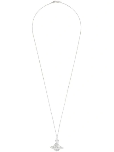 Vivienne Westwood Orb Logo Necklace In Silver