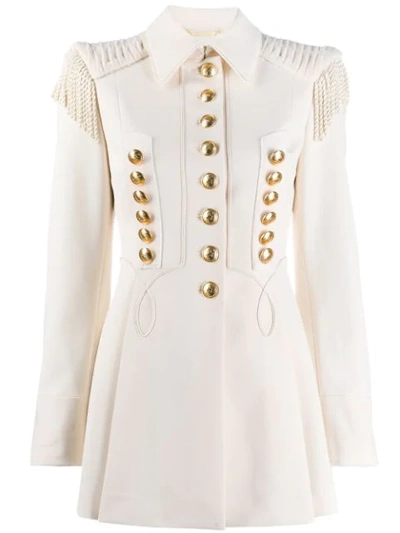 Alberta Ferretti Military Jacket In White
