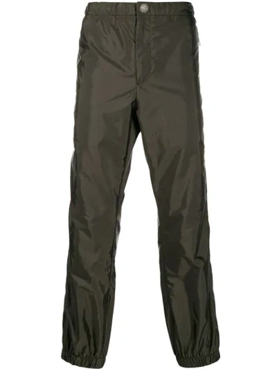 Prada Two-tone Gabardine Trousers In F0ytq Mimetico Agave