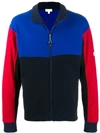 Kenzo Colour Block Knit Jacket In Blue