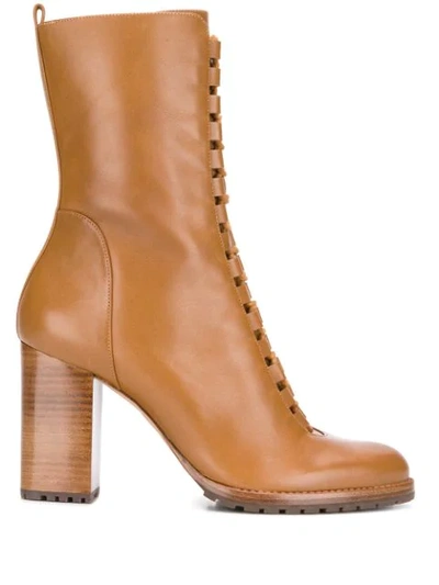 Alexandre Birman Lace-up Ankle Boots In Brown