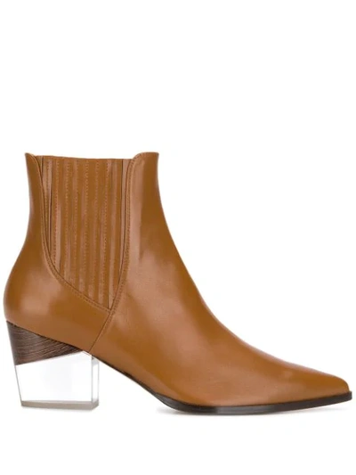 Alexandre Birman Leather Ankle Boots In Brown