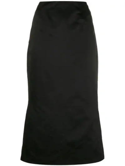 Olivier Theyskens Back Slit Fitted Skirt In Black