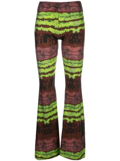 Barbara Bologna Rust-print Flared Leggings In Green