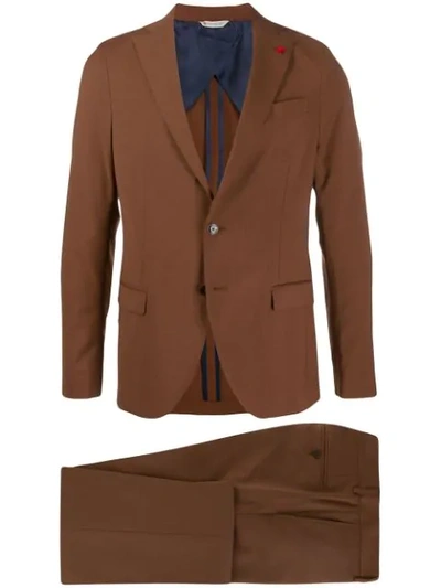 Manuel Ritz Two-piece Suit In Brown