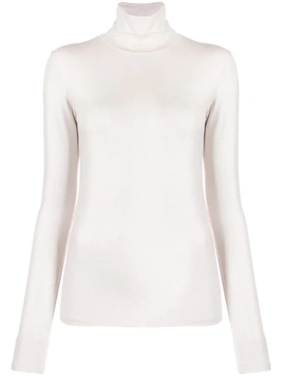 Majestic Turtle-neck Long Sleeve Top In Pink