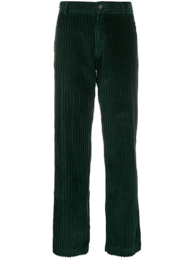 Cotélac Corduroy Straight-leg Trousers In Green