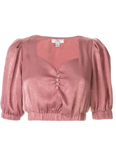 We Are Kindred Frenchie Crepe De Chine Cropped Top In Pink
