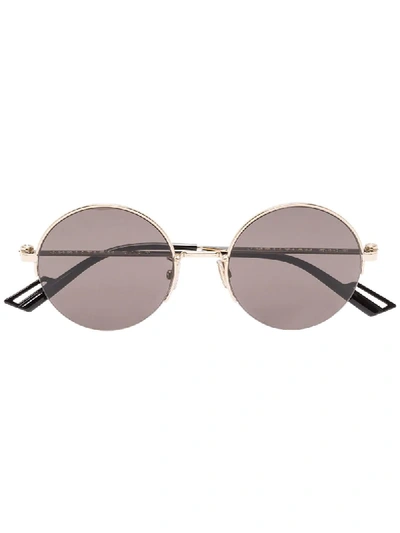 Dior Logo-detailed Round-frame Sunglasses In Black