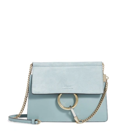 Chloé Faye Mini Chain Crossbody Bag In Light Blue