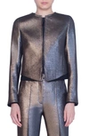 Akris Punto Iridescent Golden Zip-front Jacket