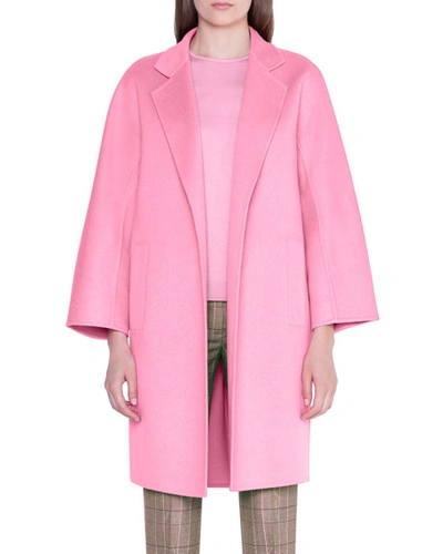 Akris Cashmere Double-face Open-front Jacket In Dark Pink