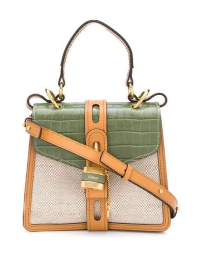 Chloé Aby Small Canvas Day Top-handle Bag In Misty Forest