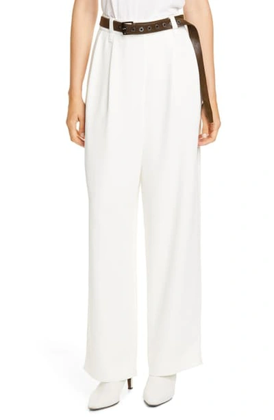 Brunello Cucinelli Pleated Crepe Cady Pants In White