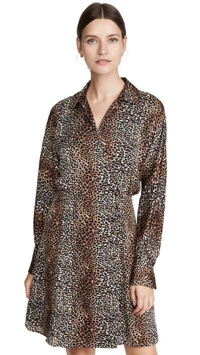 Equipment Women's Harmone Leopard Print Shirtdress In True Black Multi