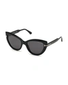 Tom Ford Izzi 53mm Polarized Lens Cat Eye Sunglasses In Black/gray