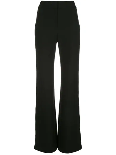 Veronica Beard Lebone Wide-leg Pants W/ Tuxedo Stripes In Black