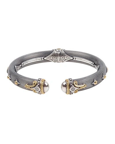 Konstantino Delos Two-tone Hinged Bracelet In Gold And Silver