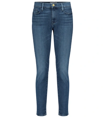 Frame Le Skinny De Jeanne Distressed Mid-rise Skinny Jeans In Quincy