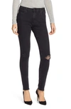 Ag High-rise Jeans In Altered Black Destructed