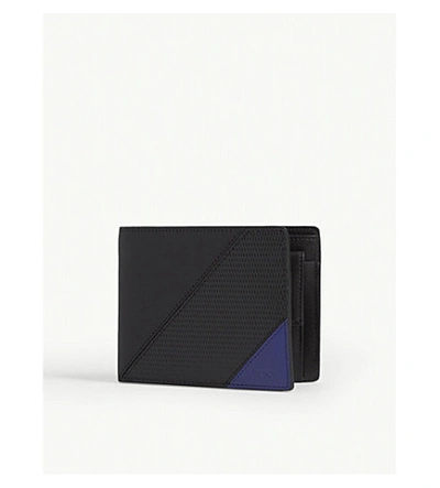 Tumi Global Leather Billfold Wallet In Blue Pieced