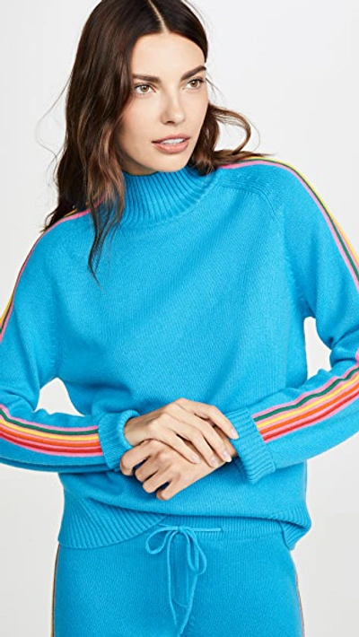 Chinti & Parker Ripple Striped Wool And Cashmere-blend Jumper In Bright Blue Rainbow