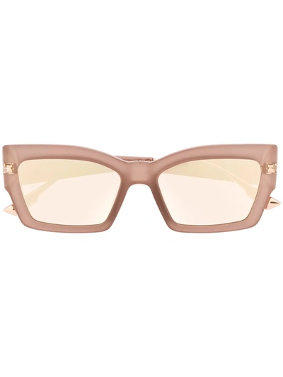 Dior Catstyle2 Mirrored Rectangular Sunglasses In Pink