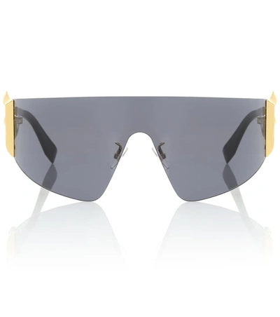 Fendi Ffreedom Oversized Acetate Wraparound Sunglasses In Multicoloured