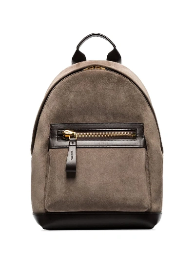 Tom Ford Leather-trimmed Suede Backpack In Brown