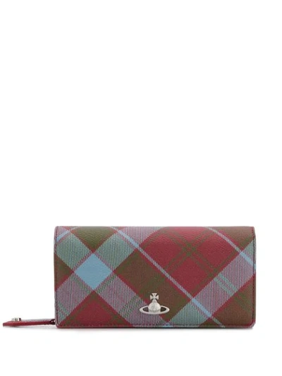 Vivienne Westwood Check Print Wallet In Red