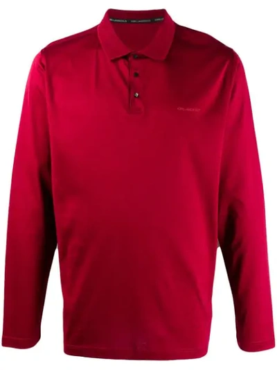 Karl Lagerfeld Logo Patch Polo Shirt In Red
