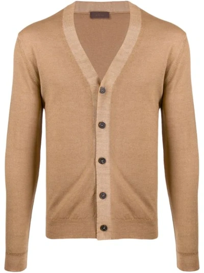 Altea Soft Knit Cardigan In Brown