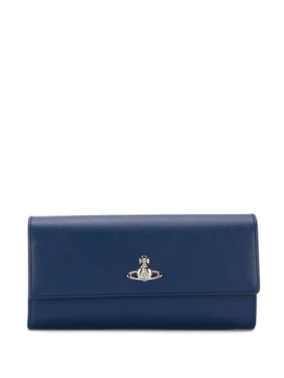 Vivienne Westwood Logo Plaque Wallet In Blue